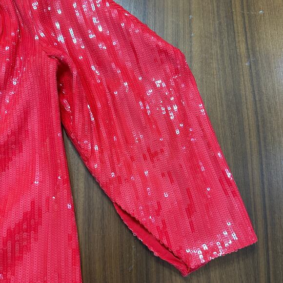 Zadig & Voltaire Roely Red Sequin One-Shoulder Dress, Holiday, Glam, Large NWT - Picture 7 of 11